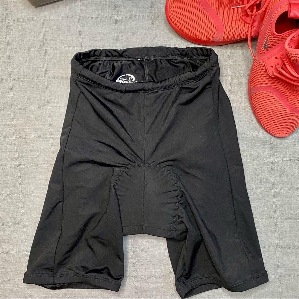 Black Padded Cycling Shorts Women Size L High Waist Bike Shorts Athletic